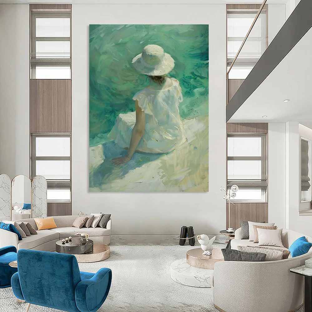 Bedroom Handmade Seaside Calming Wall Art JGWU5
